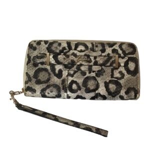 Guess Faux Snake Skin Pattern Continental Wristlet Wallet